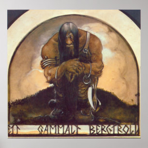 Ett gammalt bergsberg Troll Poster