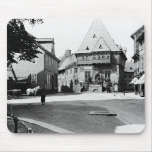Ett gammalt hotell i townen kvadrerar, Goslar, Musmatta