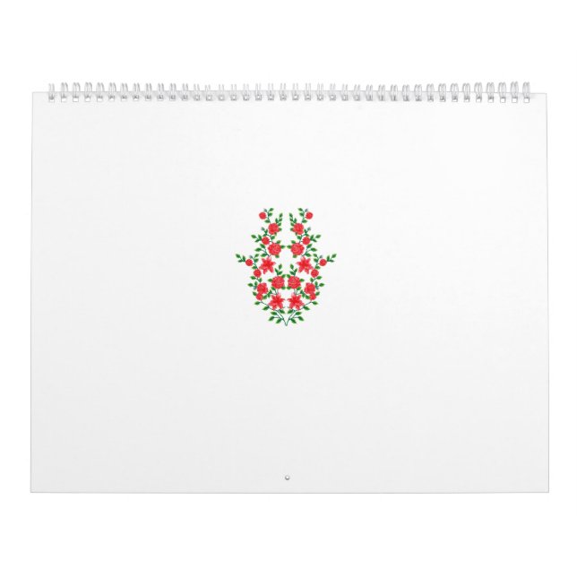 Ett gäng röda blommor på vit bakgrund kalender (Omslag)