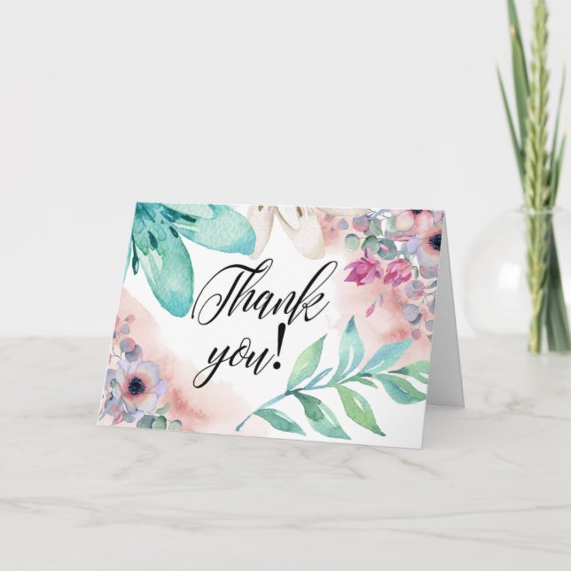 Ett generiskt blomstergratulationskort tack kort (Framsida)