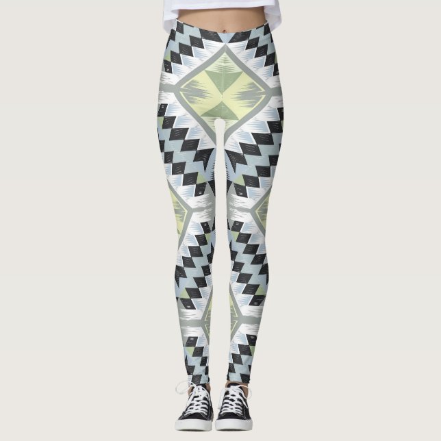 ett geometriskt mönster leggings (Framsida)