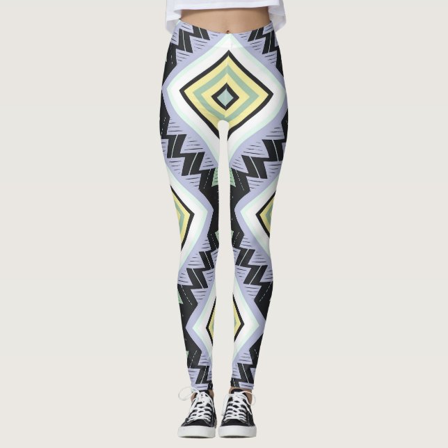 ett geometriskt mönster leggings (Framsida)