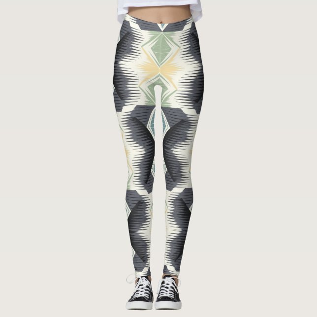 ett geometriskt mönster leggings (Framsida)