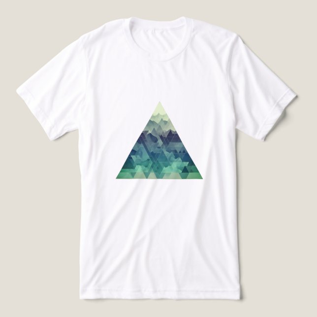 Ett geometriskt trekantigt bergslandskap t shirt (Design Framsida)