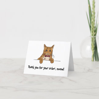 Ett Ginger Cat-mappat orderkort för Tack Kort