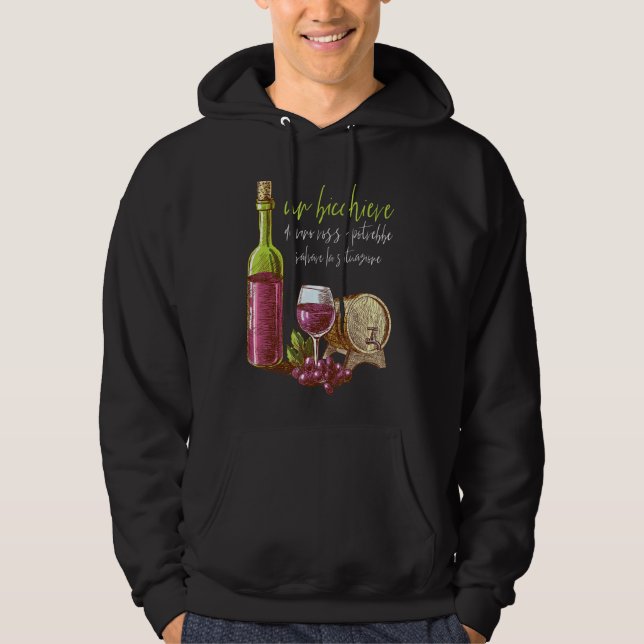 Ett glas Röda Vin kan Spara situationen Hoodie (Framsida)