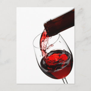 Ett glas Röda Vin Vykort