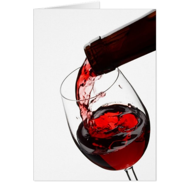 Ett glas rött vin hälsningskort (Framsidan)