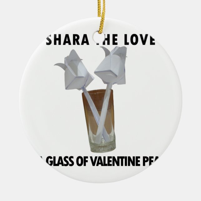 Ett glas valentin fred. julgransprydnad keramik (Framsidan)
