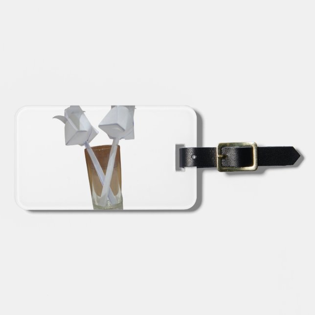 Ett glas valentinfred. bagagebricka (Horisontell Framsida)