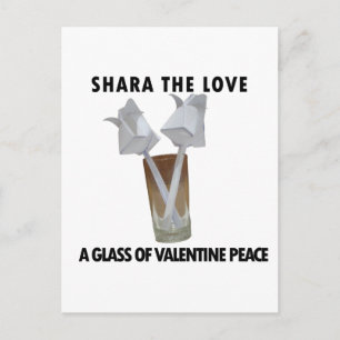 Ett glas valentinfred. helg vykort