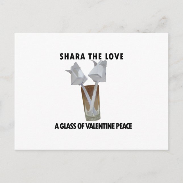 Ett glas valentinfred. helg vykort (Framsida)