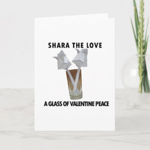 Ett glas valentinfred. helgkort