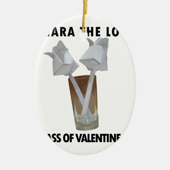 Ett glas valentinfred. julgransprydnad keramik (Framsidan)