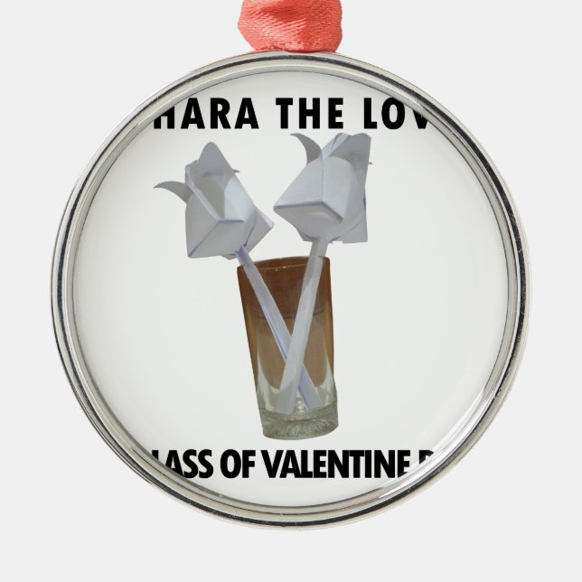 Ett glas valentinfred. julgransprydnad metall (Framsidan)