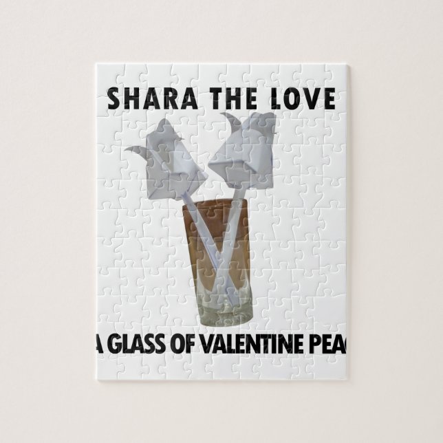 Ett glas valentinfred. pussel (Vertikal)