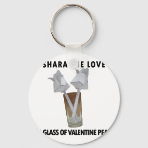 Ett glas valentinofred. nyckelring