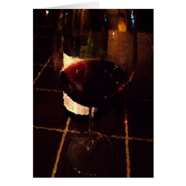 Ett glas Vin-kort Hälsningskort (Framsidan)
