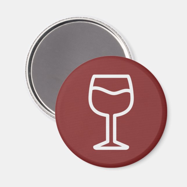 Ett glas vin magnet (Front/Back)
