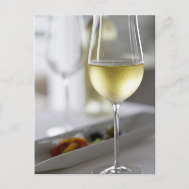 Ett glas vitt vin 2 vykort (Framsida)