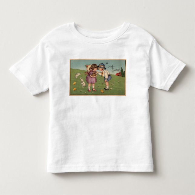 Ett glatt EasterKids innehav en kanin T-shirt (Framsida)