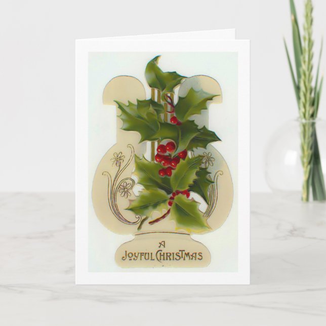 Ett glatt julkort - juljubstorianskt julkort helgkort (Framsida)