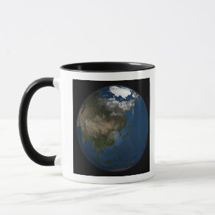 Ett globalt beskådar över Asien med arktisk havs Mugg