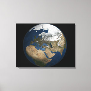 Ett globalt beskådar över Europa och skandinavie Canvastryck