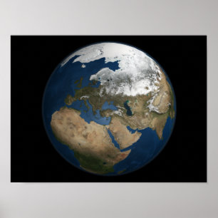 Ett globalt beskådar över Europa och skandinavie Poster
