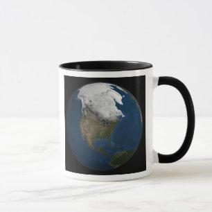 Ett globalt beskådar över Nordamerika Mugg