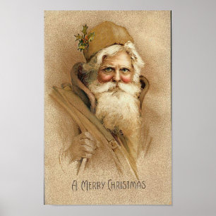 Ett God jul gammalt julkort Poster