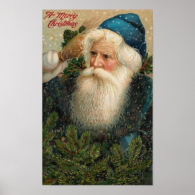 Ett God jul Old St. Nick Card Poster (Framsidan)