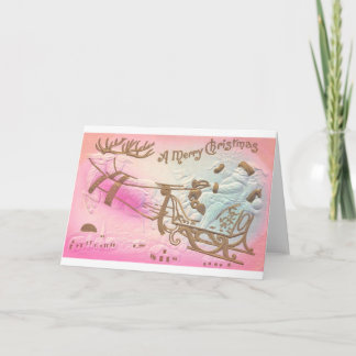 Ett God jul Vintage Retro-julkort Kort