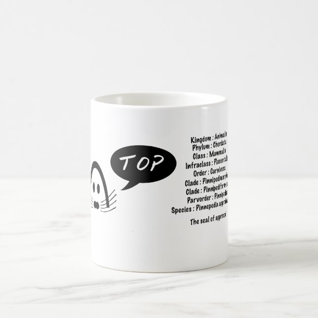 ett godkännandestämpel, pinnepedia approbatione.  kaffemugg (Center)