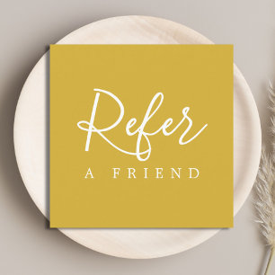 Ett Golden White-referenskort med enkel Elegant Rabattkort