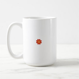 Ett grafiskt motiv med sammanlåsande rött och oral kaffemugg