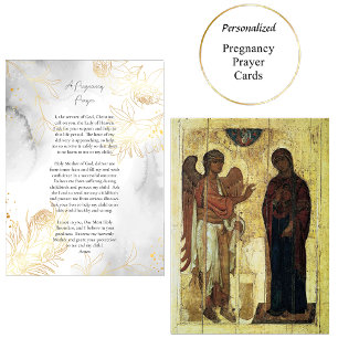Ett Gravid Prayer Orthodox Christian Card Placeringskort
