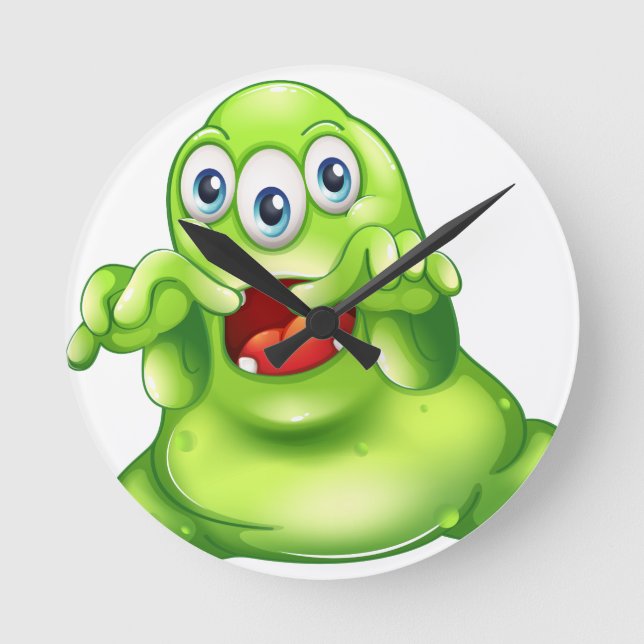 Ett grönt monster i fasa rund klocka (Framsida)