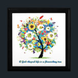 Ett Guds liv är ett blomstrande Träd Minnesask<br><div class="desc">Ett Guds liv är ett blomstrande träd - Proverbs 11:28 (Msg) för kristna. Fullständigt anpassade,  storlek och bakgrundsbild av färg efter eget val.</div>