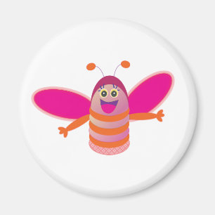 Ett gulligt rosa bi magnet