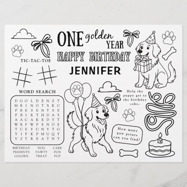 Ett gyllene år Golden Retriever aktivitetsmatta (Framsida)