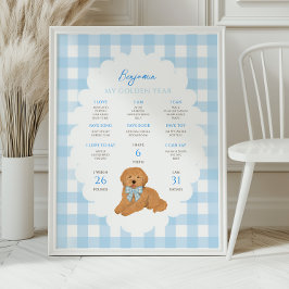 Ett gyllene år Valp 1-års födelsedagsmilstolpe Poster