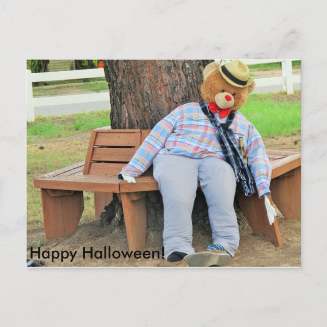 Ett Halloween Bear Vykort (Framsida)