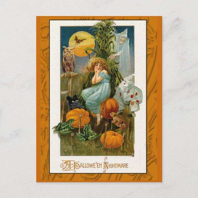 Ett Halloween Nightmare Vintage Art Cards Vykort (Framsida)