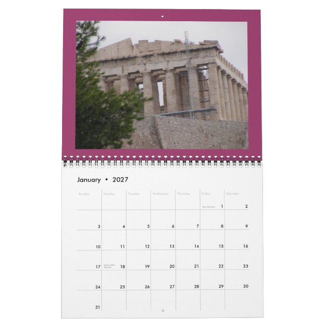 Ett handlag av Grekland Kalender (Jan 2027)