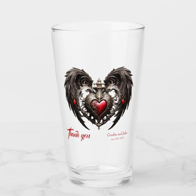 Ett häpnadsväckande gotskt hjärta glaskopp (Framsida)