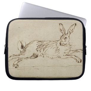 Ett Harespring, med stuckit öron (skriva & bläck Laptop Sleeve