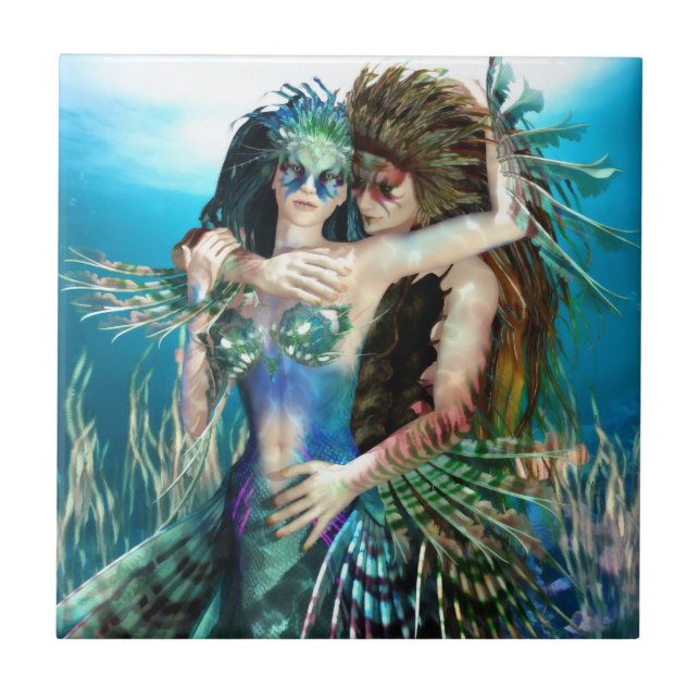 Ett hav av kärlek och keramisk skönhet belägger kakelplatta (Framsidan)