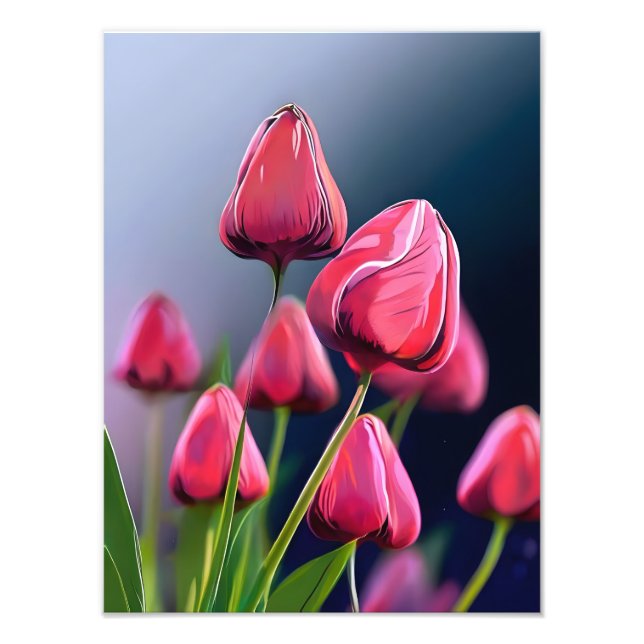 Ett hav av rosa tulpaner fototryck (Framsidan)