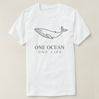 *Ett hav, ett liv - minimalistisk val linjearbetet T Shirt
